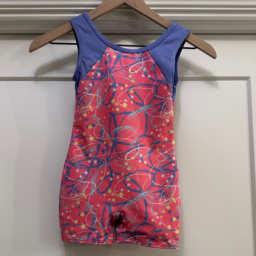 Girls Cat & Jack Pink and Blue Gymnastics Leotard size Small